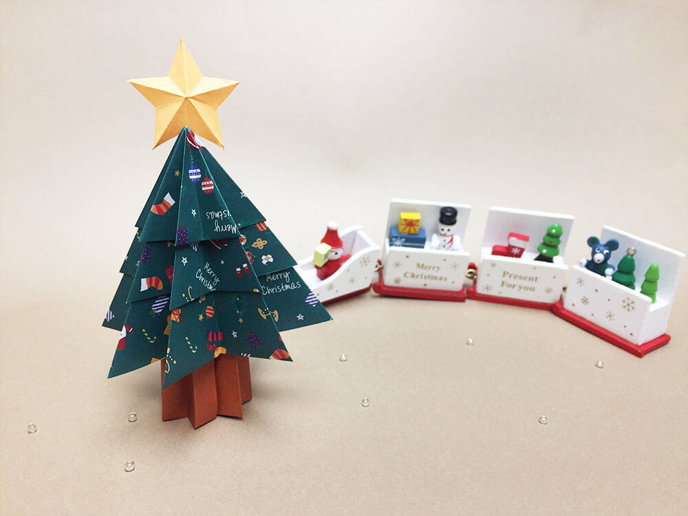 折り紙 立体クリスマスツリー 原案 Ako おりがみの時間
