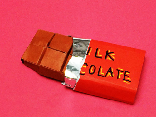 折り紙で折ったチョコレート