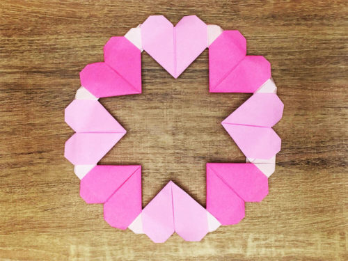 折り紙 バレンタインリース の作り方まとめ２選 おりがみの時間