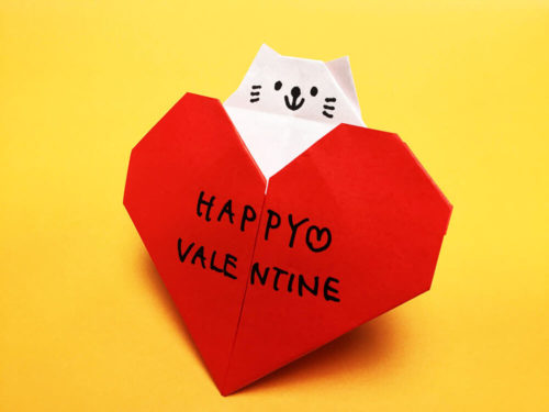 折り紙 ハート猫のメッセージカード 原案 Ako おりがみの時間
