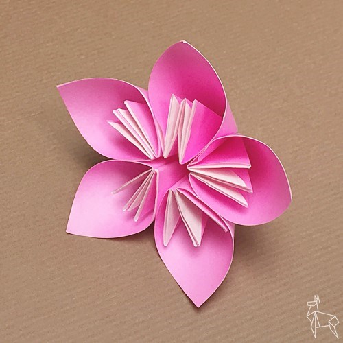 折り紙 桃の花 フラワーくす玉の花 伝承作品 折り方図解 おりがみの時間