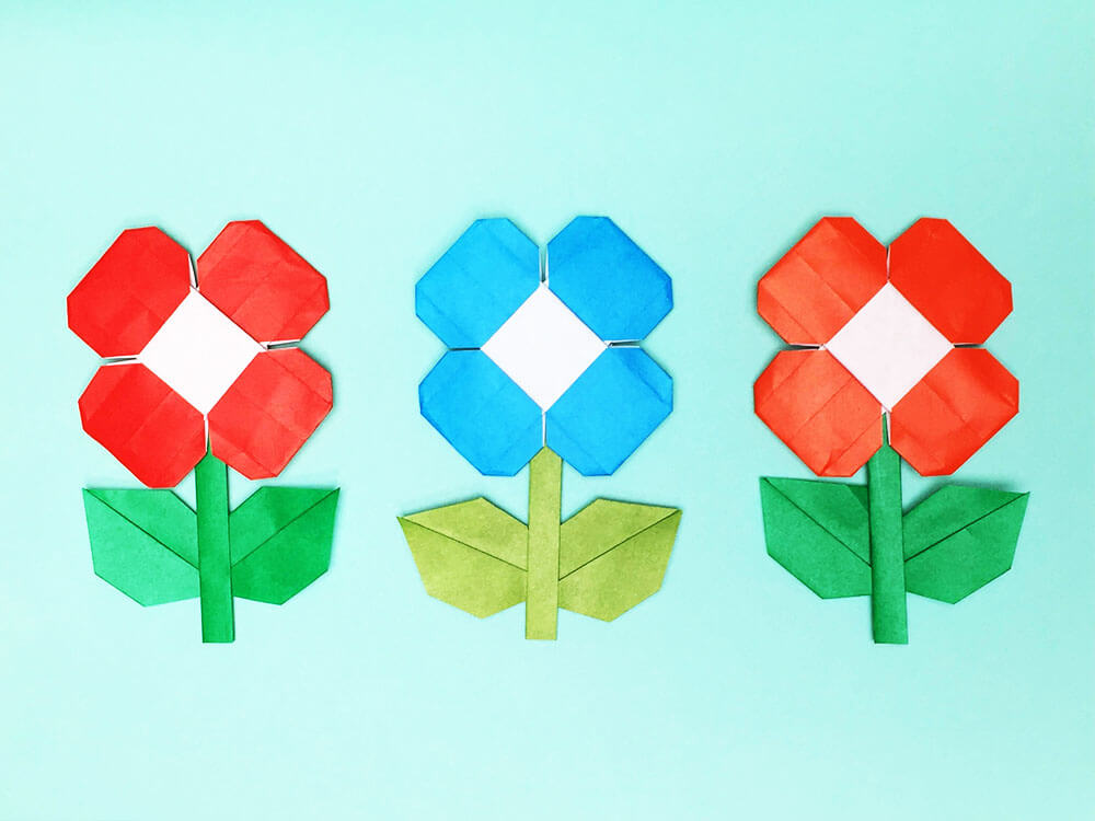 折り紙で折った花
