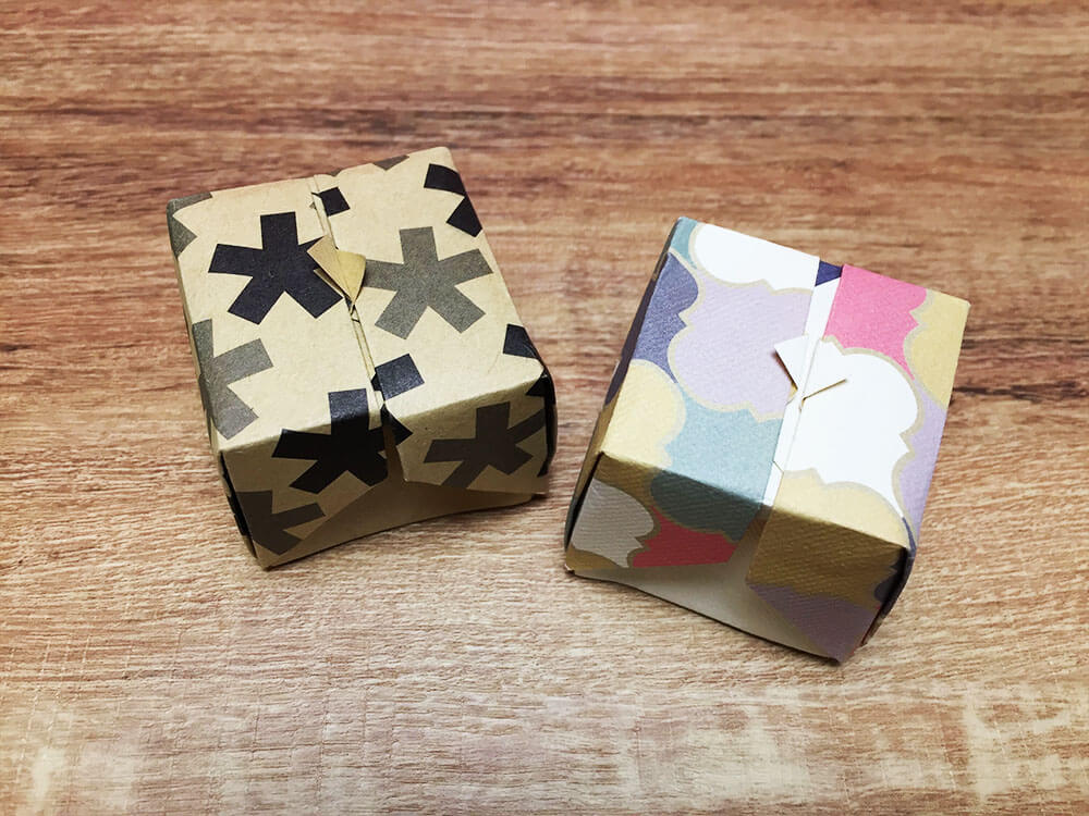 折り紙 一枚折りの箱 しっかりしまるふた 原案 Sweet Paper おりがみの時間