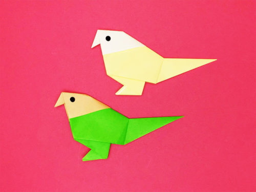 折り紙で折った小鳥