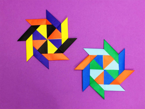 折り紙で作ったユニット星