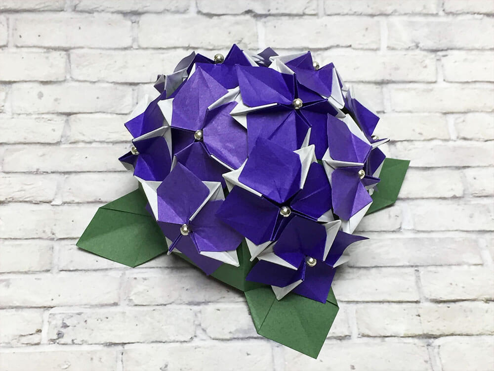 あじさい かわいい 紫陽花 折り紙 立体 Htfyl