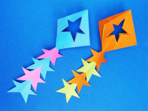 折り紙で折った星飾り