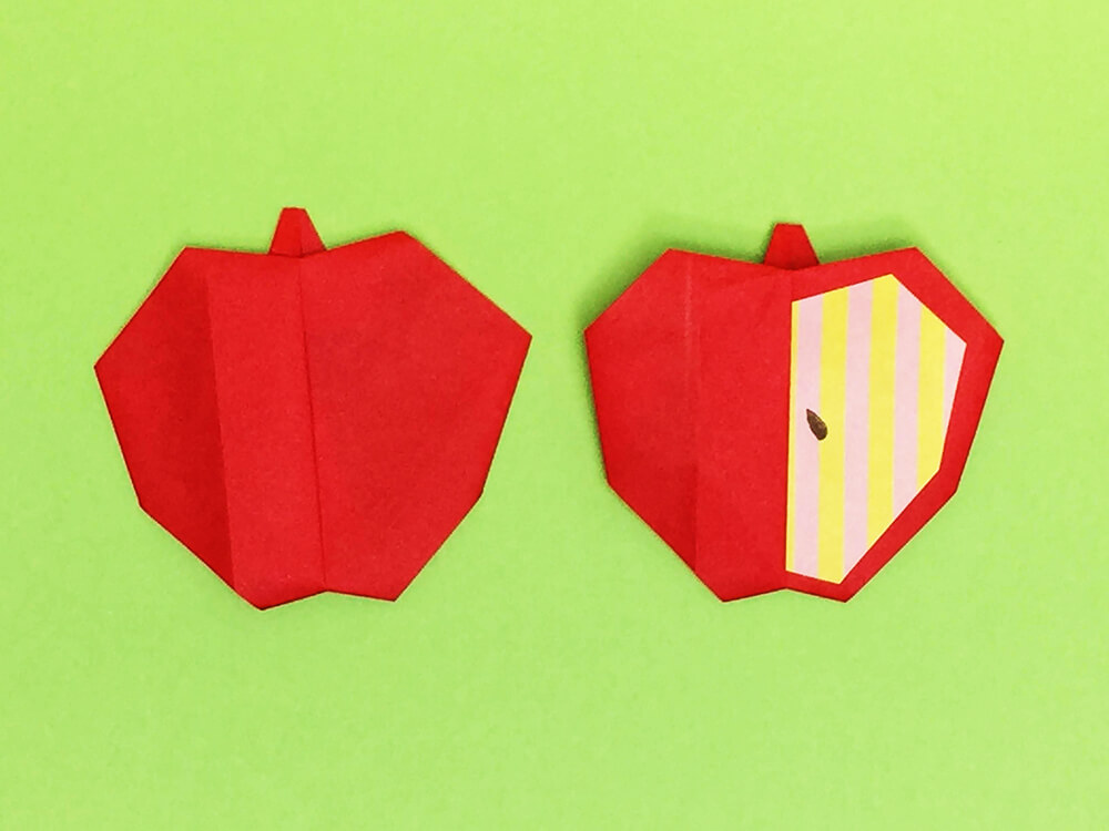 折り紙で折ったりんご
