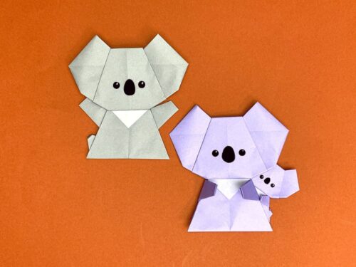 折り紙で折ったコアラ