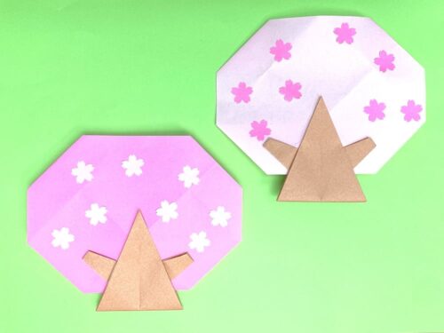 折り紙で折った桜の木