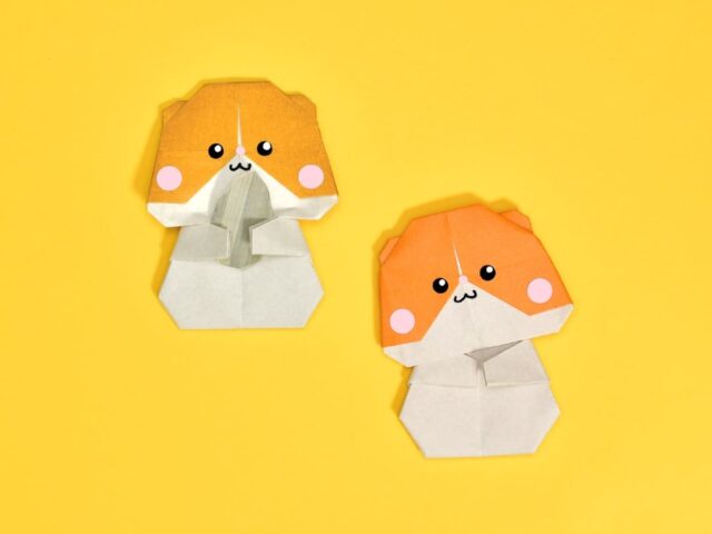 折り紙で折ったハムスター