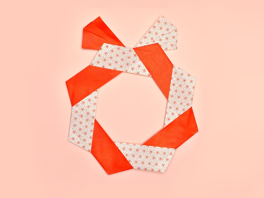 折り紙「しめ縄リース」の作り方