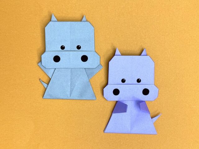 折り紙で作ったカバ