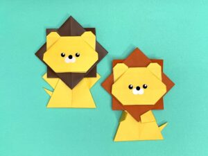 折り紙で折ったライオン