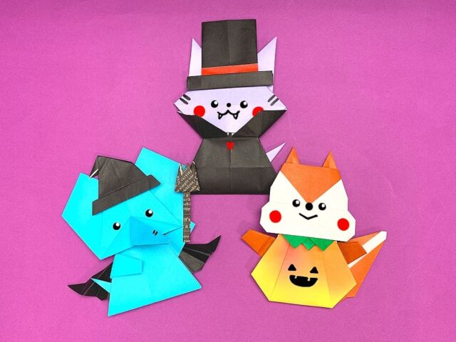 折り紙で折ったハロウィン衣装