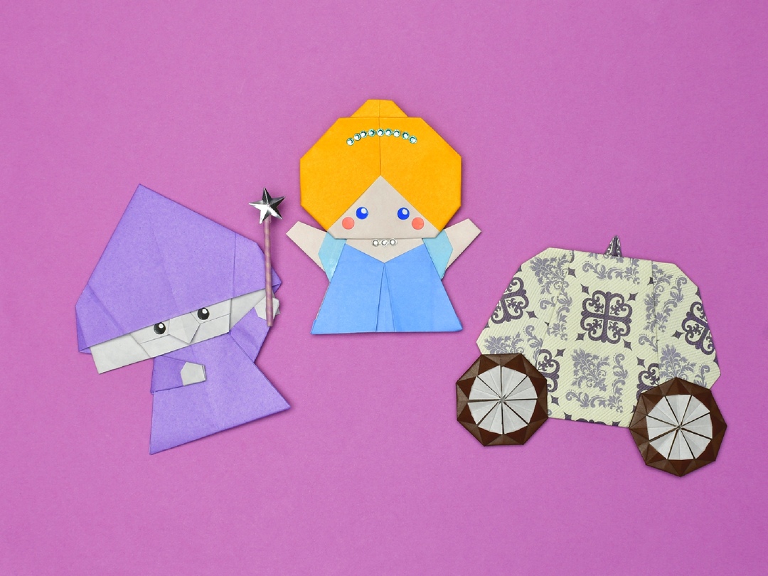 折り紙で作ったシンデレラ